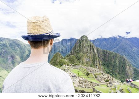 The Machu Picchu beautiful mountain in perou