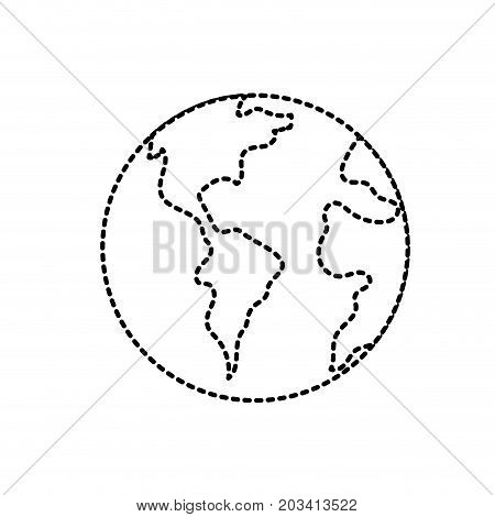 dotted shape global earth planet to geography ubication vector illustration