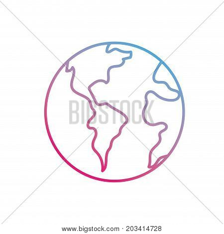 line global earth planet to geography ubication vector illustration