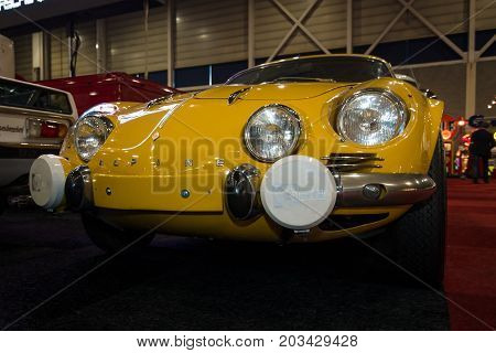 MAASTRICHT NETHERLANDS - JANUARY 08 2015: Sports car Renault Alpine A110 