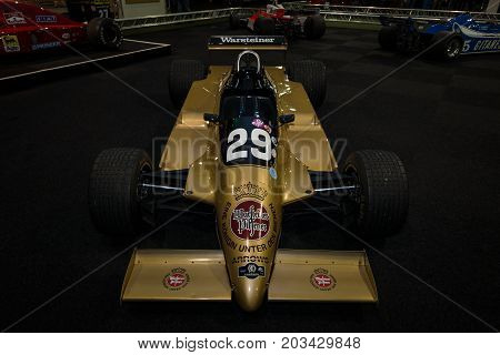 MAASTRICHT NETHERLANDS - JANUARY 08 2015: Formula One car Arrows A3 designed by Tony Southgate 1980. International Exhibition InterClassics & Topmobiel 2015