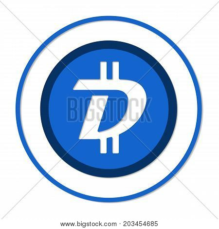 Digibyte Cryptocurrency. Vector Sign Icon. Internet Money