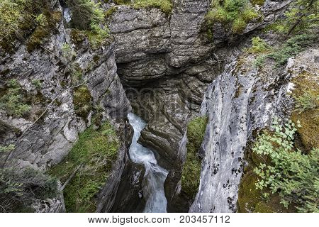 the Maligne Canyon at Jasper National Park