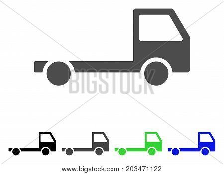 Truck Chassis icon. Vector illustration style is a flat iconic truck chassis symbol with black, gray, green, blue color variants. Designed for web and software interfaces.