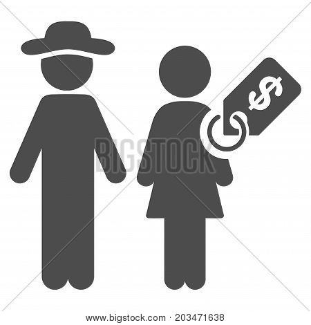 Marriage Of Convenience vector pictogram. Style is flat graphic grey symbol.