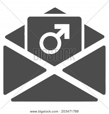 Penis Enhancement Spam vector pictograph. Style is flat graphic gray symbol.