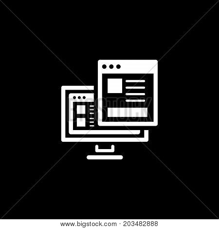 Landing Page Icon. Business and Finance. Isolated Illustration. Desktop with web page. Descktop computer with landing page.