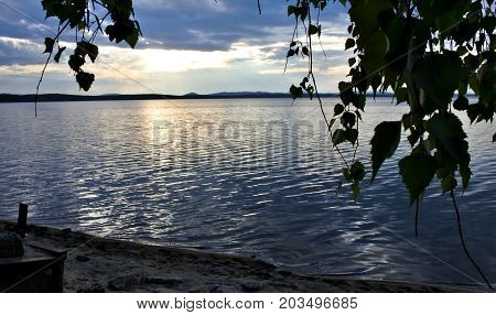Evening Lake In Cloudy Weather
