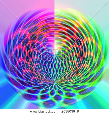 Abstract coloring background of the pastels gradient with disco effects,poolar coordinates and lighting effects