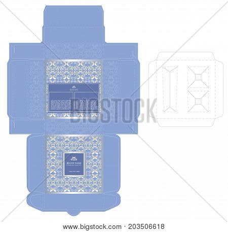 Luxury box design for a set of skin care products with die cut tray template for cosmetic containers. Illustration vector