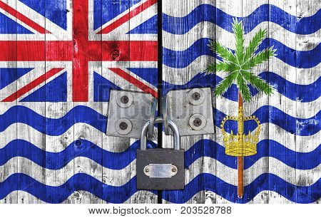 British Indian Ocean Territory flag on door with padlock