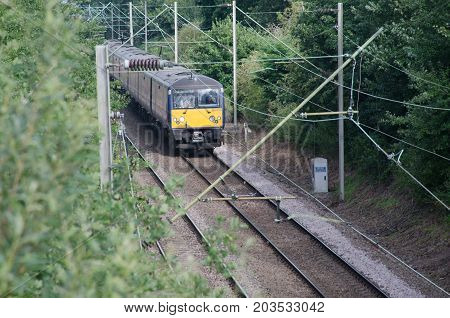 Alresford Essex United Kingdom -12 August 2017: UK train Carriage Electric Unit on Track