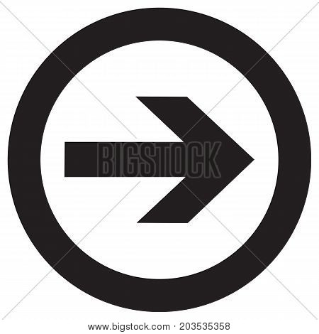 Right Rounded Arrow vector icon continue cursor direction east