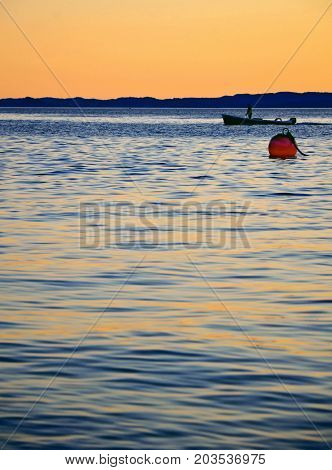Fisherboat on the water Italien lake garda