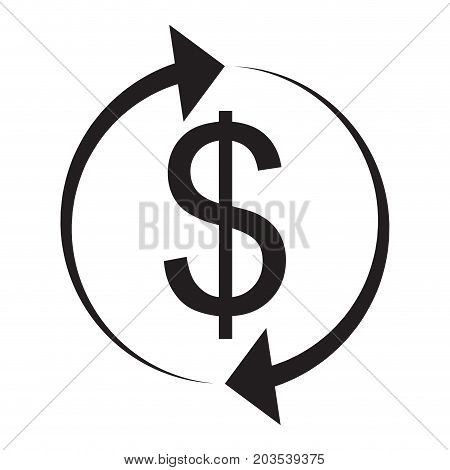 Exchange and currency conversion. Dollar Icon. Exchange icon swap and money exchange give and take vector illustration