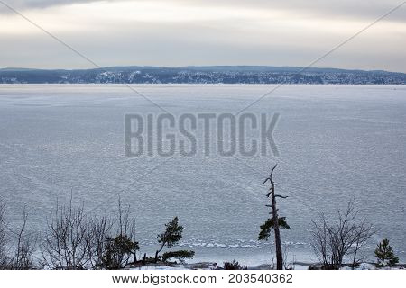 View Of Iced Oslo Fjord In Winter