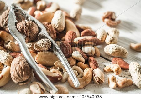 Different Nuts Close Up