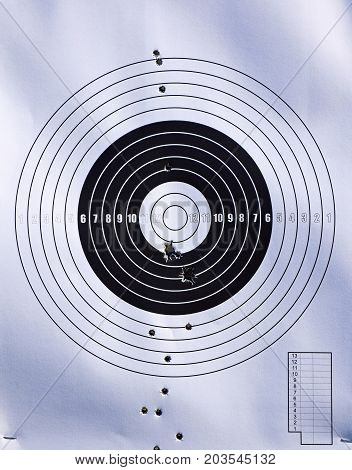 Aiming area of the shooting contest with holes
