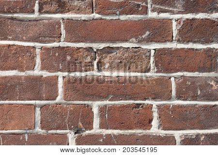 The brick wall background in warm colour