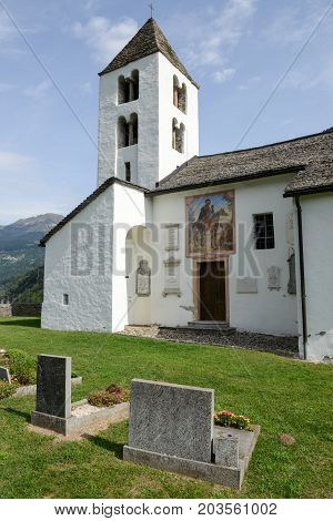 San Martino Church In Calonico On Leventina Valley
