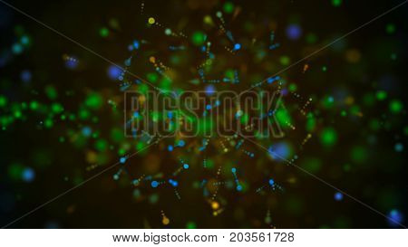 Abstract bokeh background. Digital defocused backdrop. 3d rendering