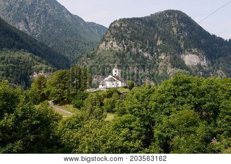 San Martino Church In Calonico On Leventina Valley