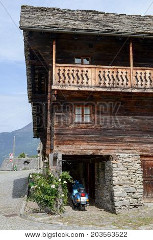 House At Calonico On Leventina Valley In Switzerland