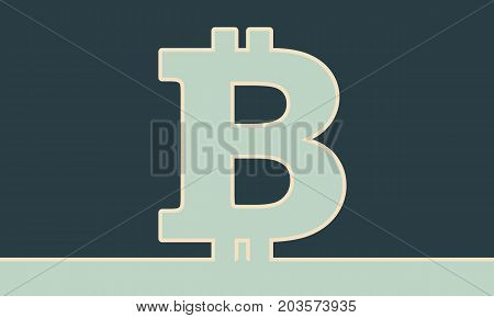 Bitcoin sign icon for internet money. Crypto currency symbol. Blockchain based secure cryptocurrency