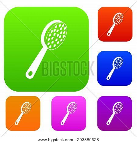 Pumice set icon color in flat style isolated on white. Collection sings vector illustration