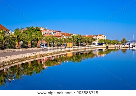 Morning Reflections Of Bibinje Village On Calm Sea