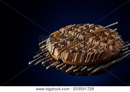 Round Cookies On A Dark Background