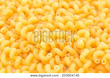 Close up of raw Italian Macaroni Pasta.