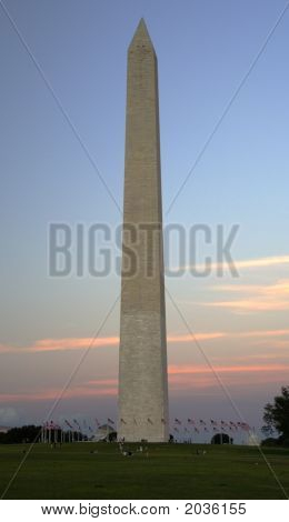 Washington Monument At Sunset