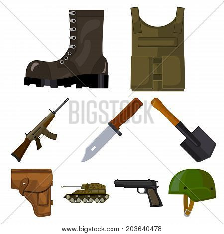 Military and army set icons in cartoon design. Big collection of military and army vector symbol stock illustration
