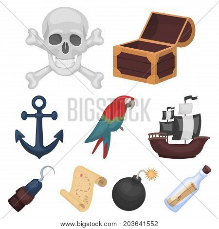 Pirates set icons in cartoon design. Big collection of pirates vector symbol stock illustration