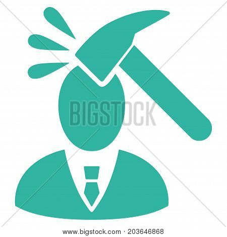 Manager Shock vector icon. Flat cyan symbol. Pictogram is isolated on a white background. Designed for web and software interfaces.