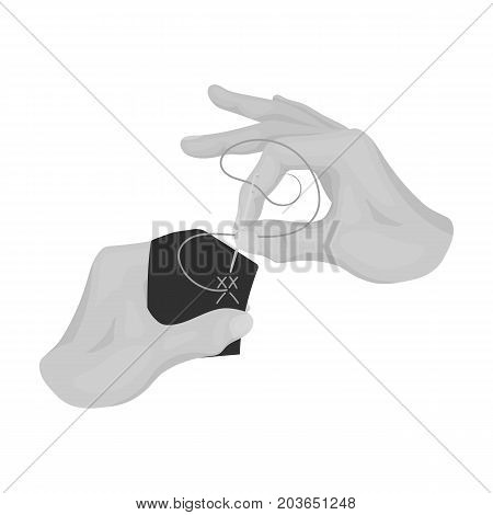 Needle with thread for manual sewing. Sewing and equipment single icon in monochrome style vector symbol stock illustration .