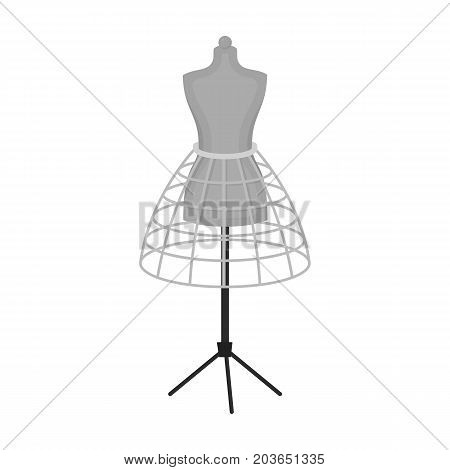 Equipment, mannequin for sewing women's clothing. Sewing and equipment single icon in monochrome style vector symbol stock illustration .