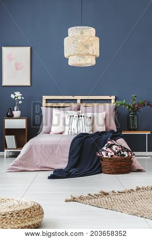 Pouf And Carpet On Floor