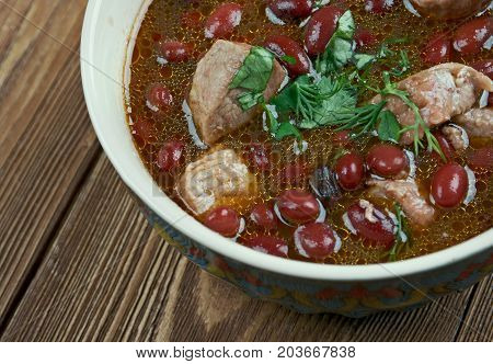 Gomgush - traditional Armenian banquet stew , close up   traditional meal