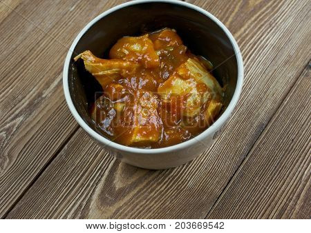 Domoda - Gambian Peanut Stew , close up   traditional meal