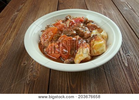 Potjiekos stew In South Africa , close up meal