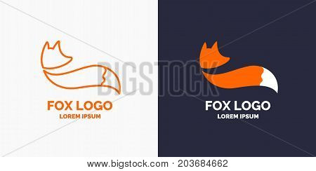 Vector modern Fox logo and emblem. Vector illustration