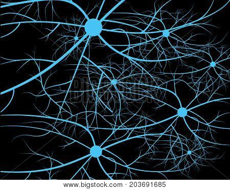 Nerve cells of the human. Strand molecule structure. Genetic and chemical compounds.