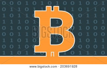 Bitcoin sign icon for internet money. Crypto currency symbol. Blockchain based secure cryptocurrency