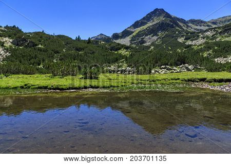 Amazing landscape with Valyavitsa river and Valyavishki chukar peak, Pirin Mountain, Bulgaria