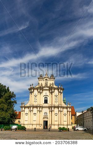 Warsaw, Poland - August 2, 2017: Architecture And People On The Street New World In Warsaw.
