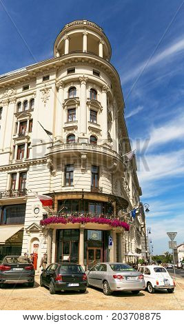 Warsaw, Poland - August 2, 2017: Architecture And People On The Street New World In Warsaw.