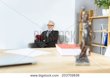 Lawyer Reading Book In Armchair