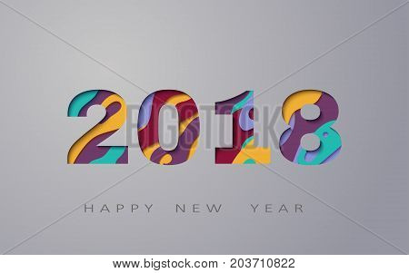 2018 happy new year, abstract design 3d, vector illustration, Layered realistic, for banners, posters flyers